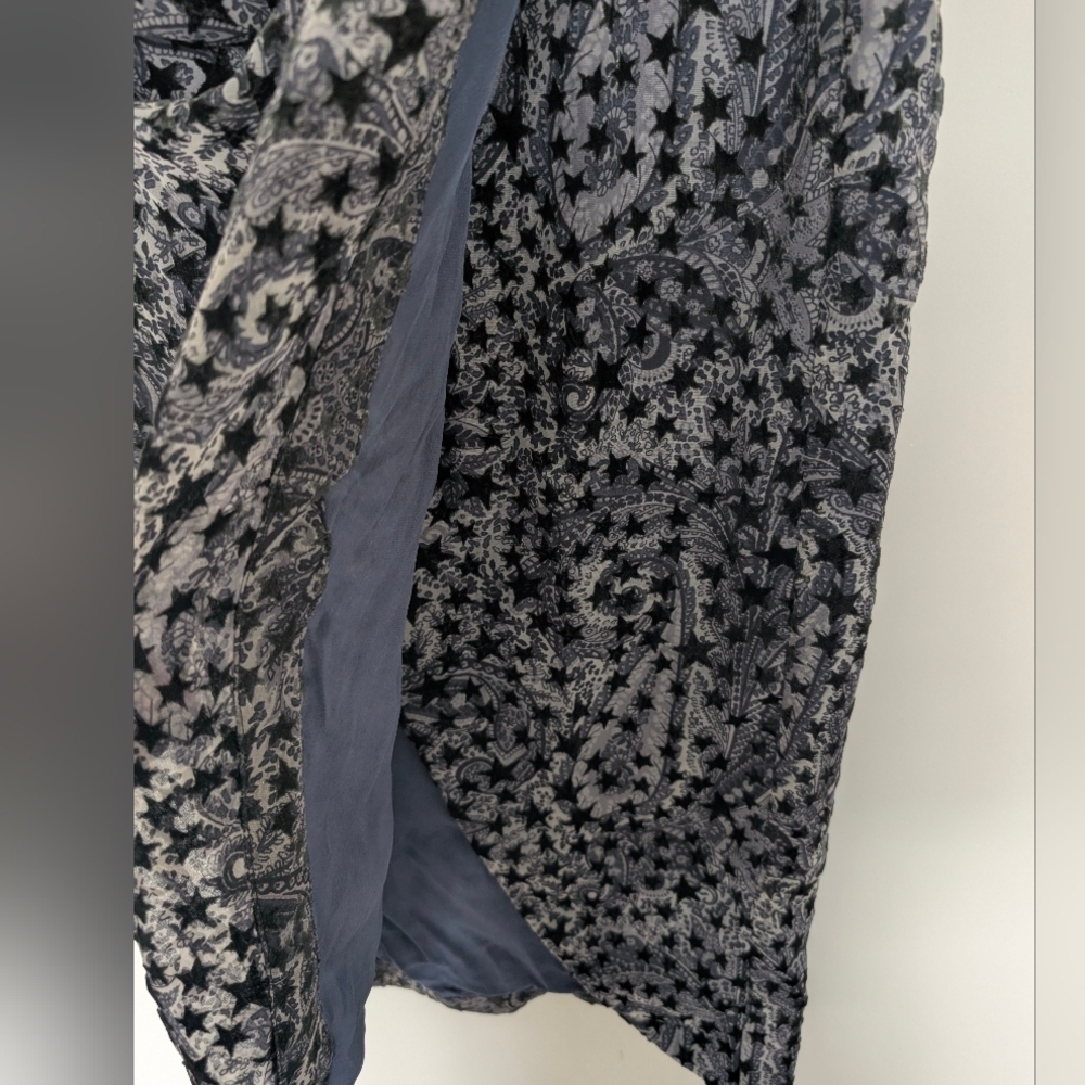 Zadig & Voltaire Jamelia Burnout Stars Skirt Fairy Designer Whimsigoth Size 38 - Picture 4 of 13